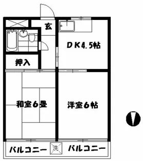 フジハイツ【3階】の間取り