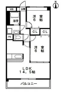 コンフォート東中島【302号室】の間取り