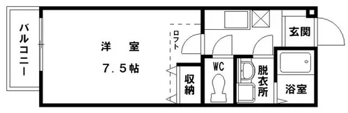 アネックスやよい坂ⅡA【205号室】の間取り