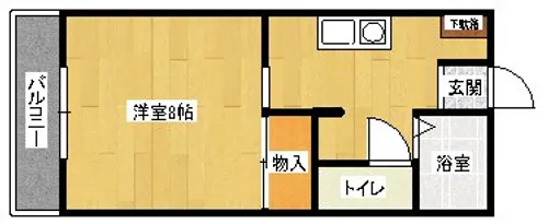 ビーライン足原【1階】の間取り