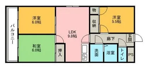 ランティスカニエ【602号室】の間取り