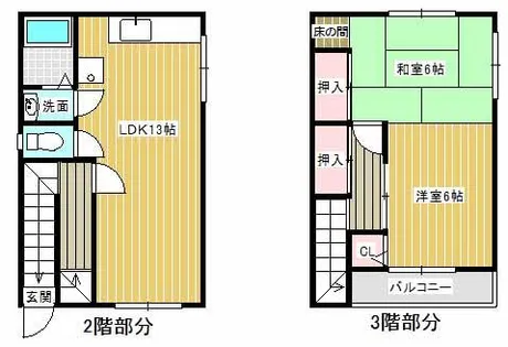 陣原5丁目アパート【2号室】の間取り