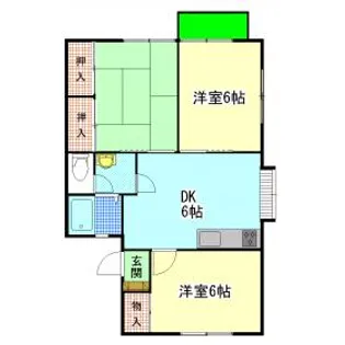 ハピネス椋本【204号室】の間取り
