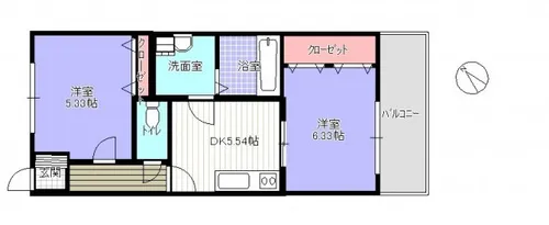 グレイス春日原【303号室】の間取り