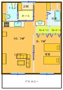エイジングコート有馬【1階】の間取り