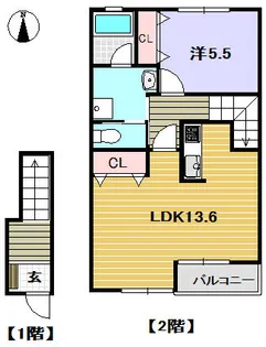 アプリコート【202号室】の間取り