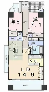 ハートヒルズ久屋大通【8A号室】の間取り