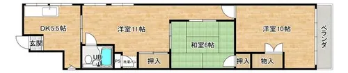 四坊大宮ビル【202号室】の間取り