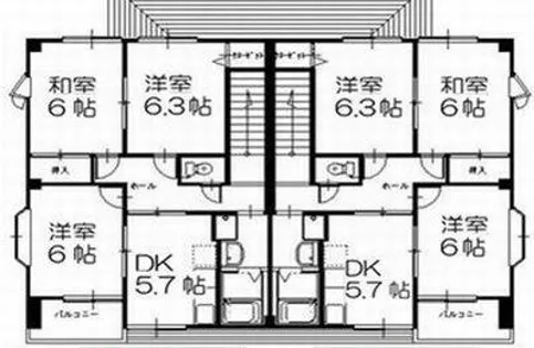 ハイステージ弐番館B棟【2階】の間取り