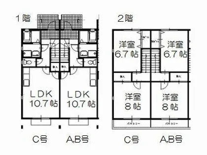プルーリオン【B号室】の間取り