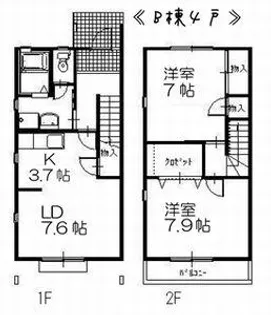 アヴァンティ B棟【2号室】の間取り