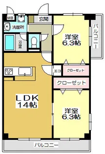 ニューガイア上石田【3階】の間取り