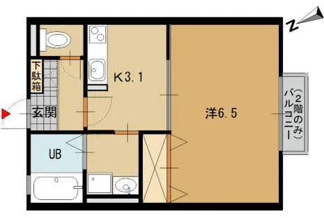 トムプランドール【102号室】の間取り