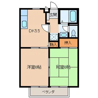 サンハイツ本城【201号室】の間取り