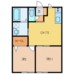 ソラーナ【202号室】の間取り
