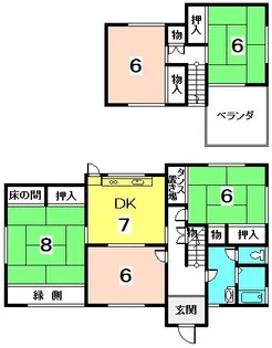 京都府城陽市寺田深谷【一戸建】の間取り