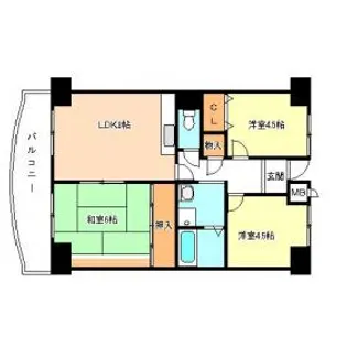 プレストコート弐番館【2階】の間取り