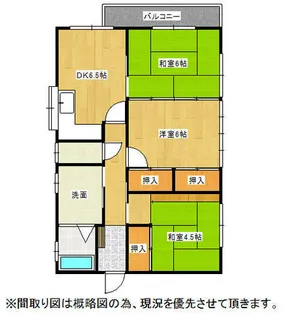 大橋コーポ【2F号室】の間取り