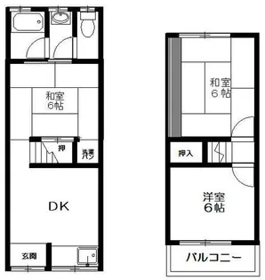 大阪府摂津市鳥飼下3丁目【テラスハウス】の間取り