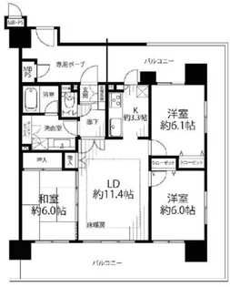 ライオンズマンション天神橋六丁目【9階】の間取り