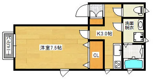 ハイツ光の風【1階】の間取り