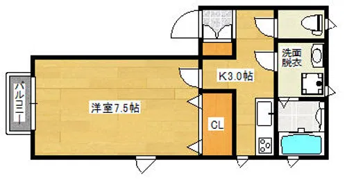 ハイツ光の風【1階】の間取り