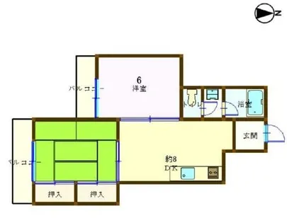 灘南コート【202号室】の間取り