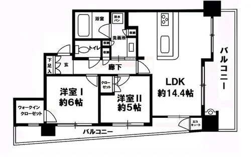 ヒューマインド薬院白金通り【2階】の間取り