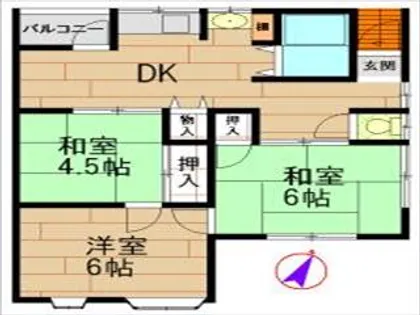 須磨区一の谷町アパート【2F号室】の間取り