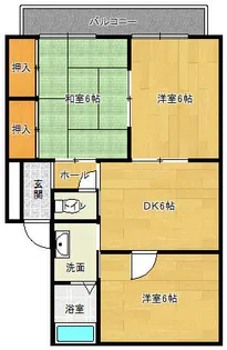ヴィラ・ソレイユ A【2階】の間取り