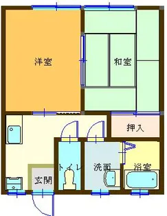 ヴイラ竜王A【2号室】の間取り