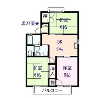 ハイツ梅ヶ枝【201号室】の間取り