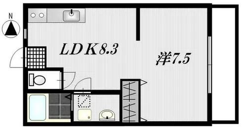 ロイヤルコートN【202号室】の間取り