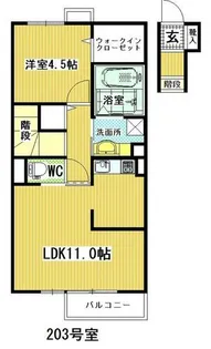 エスポワール泉台【203号室】の間取り
