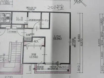ルミエール神屋町【201号室】の間取り