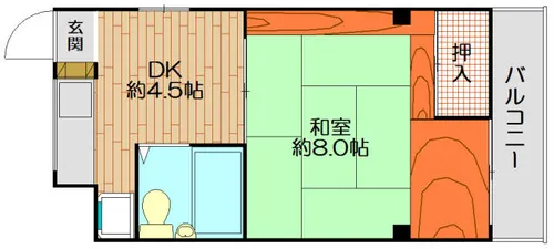 兵庫県神戸市灘区岸地通2丁目【マンション】の間取り