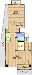 セレスコート六甲【4階】の間取り
