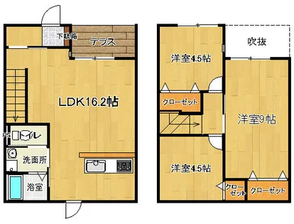 ボヌール大川【1階】の間取り