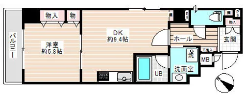 ライオンズマンション神戸元町第5【6階】の間取り