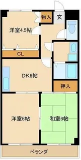 パレスグリーミーⅢ【403号室】の間取り