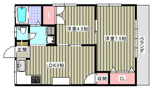第一平田荘【2階】の間取り