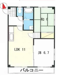 ピュアコート西夢前台【2階】の間取り