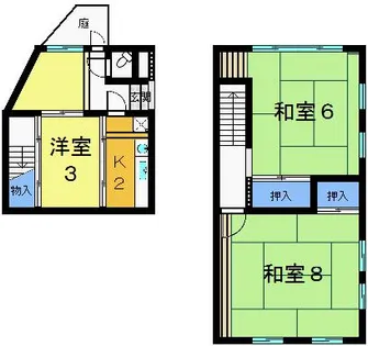 京都府京都市上京区一条通七本松西入滝ケ鼻町【一戸建】の間取り