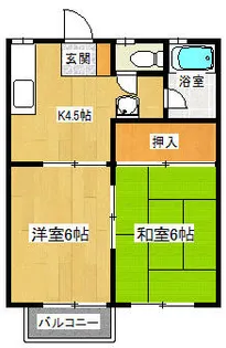 西岡ハイツA棟【203号室】の間取り