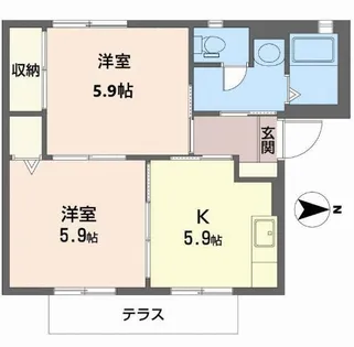 マンションブルーバード【1階】の間取り