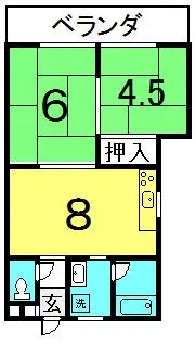 リバーサイド花水樹【203号室】の間取り