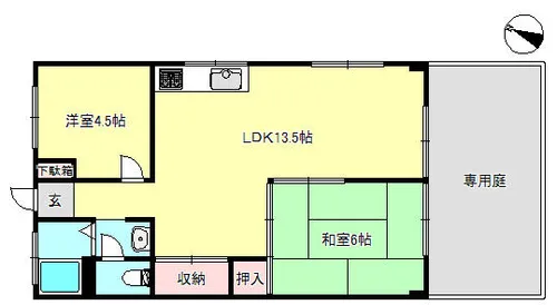 常盤台ハイツ【105号室】の間取り