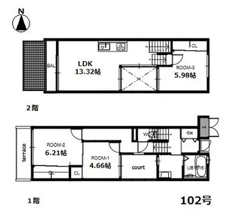 京都府京都市伏見区桃山町島津【テラスハウス】の外観
