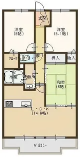 ヴィルヌーブ大津におの浜【4階】の間取り