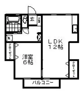 グリーンコーポ広川【202号室】の間取り
